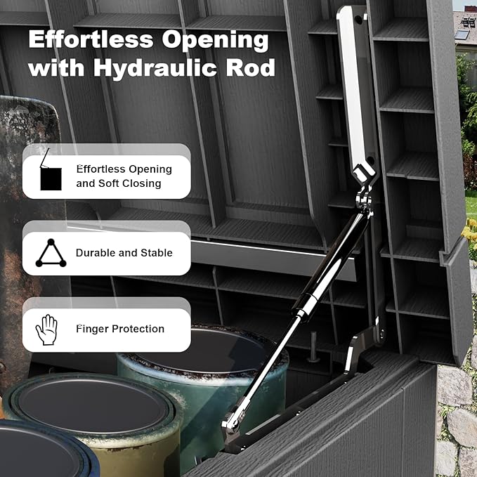280 Gallon Waterproof Outdoor Storage Box, UV Resistant Resin Deck Box - Image 3