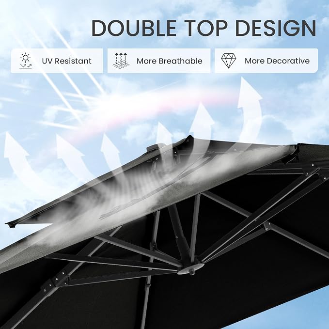 10x10 FT Outdoor Cantilever Patio Umbrella - Image 4