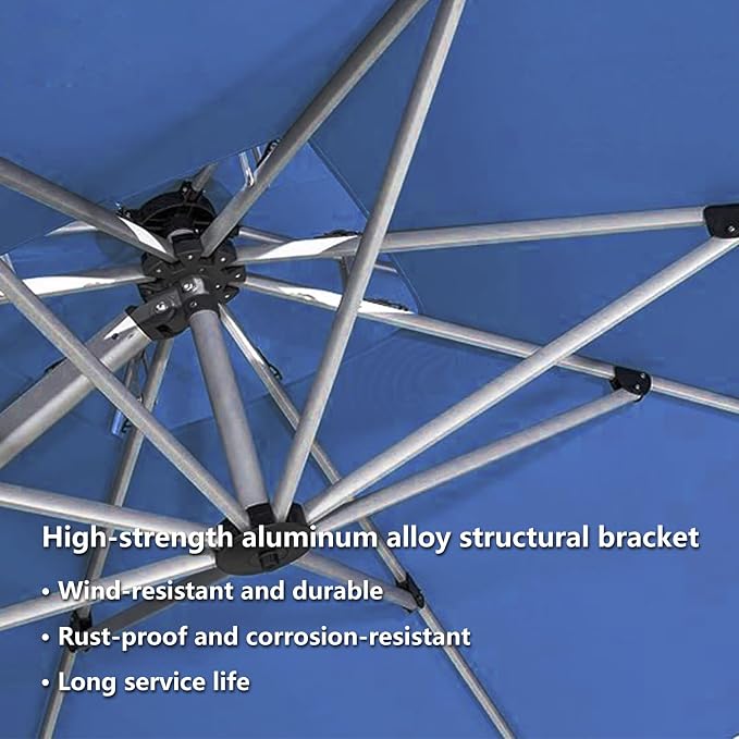 Patio Umbrella, Rectangle Outdoor Cantilever Umbrella, Aluminum Offset Umbrella - Image 6