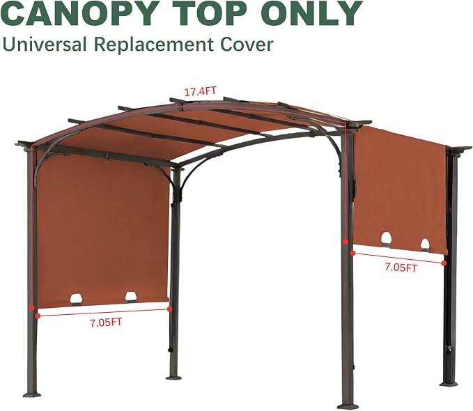 85" x 208" Universal Pergola Replacement Canopy Cover | Waterproof Shade Top - Image 2