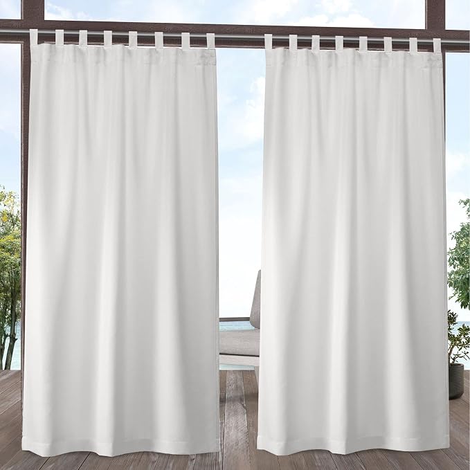 Exclusive Home Cabana Solid Indoor/Outdoor Light Filtering Hook-and-Loop Tab by TownCountryLiving