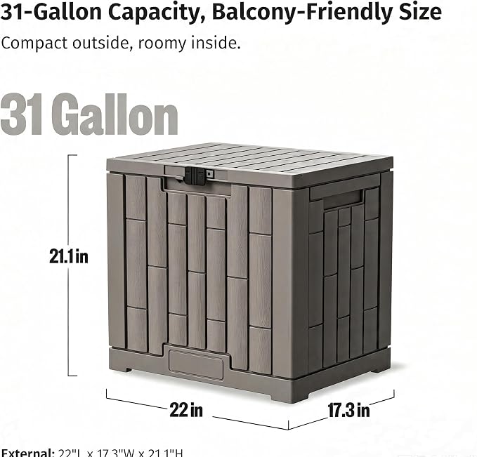 31 Gallon Resin Deck Box, Package Delivery Box - Image 2