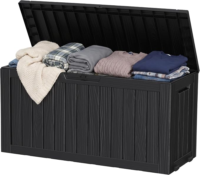 ROJIK 95 Gallon Outdoor Storage Box Waterproof, Weatherproof Deck Boxes Outdoor by ROJIK