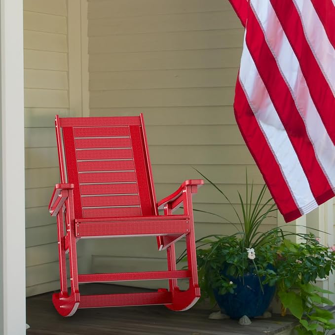 GREENVINES Oversized Outdoor Rocking Chairs Set of 2, HDPE Rocker - Image 6