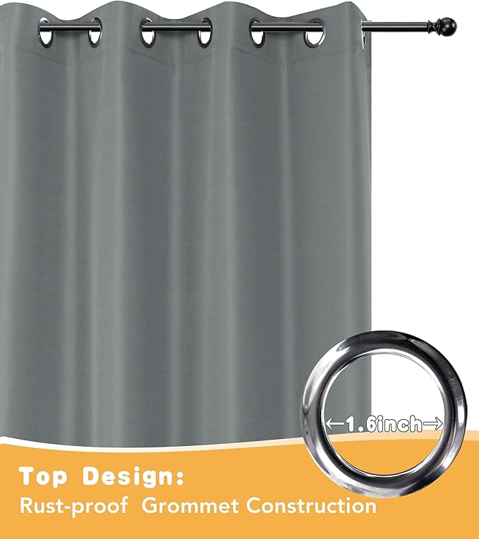 HolidayIdeas Outdoor Curtains for Patio Waterproof 4 Pcs 54x120 Inch Grey | - Image 4