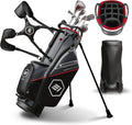 Emerald Isle 14 Way Full Length Divider Golf Bag Stand, Heavy Duty Carry Bag with Rain Hood, Multiple Pockets, Padded Handle and Strap, Lightweight Golf Bag for Men and Women