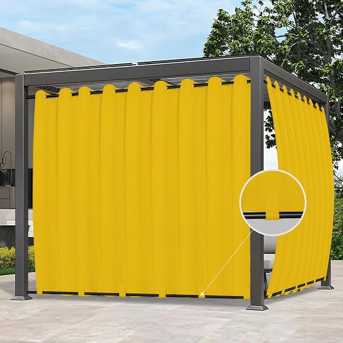 Easy-Going Outdoor Curtains for Patio 1 Panel, 150x96 inch, Weatherproof by Easy-Going