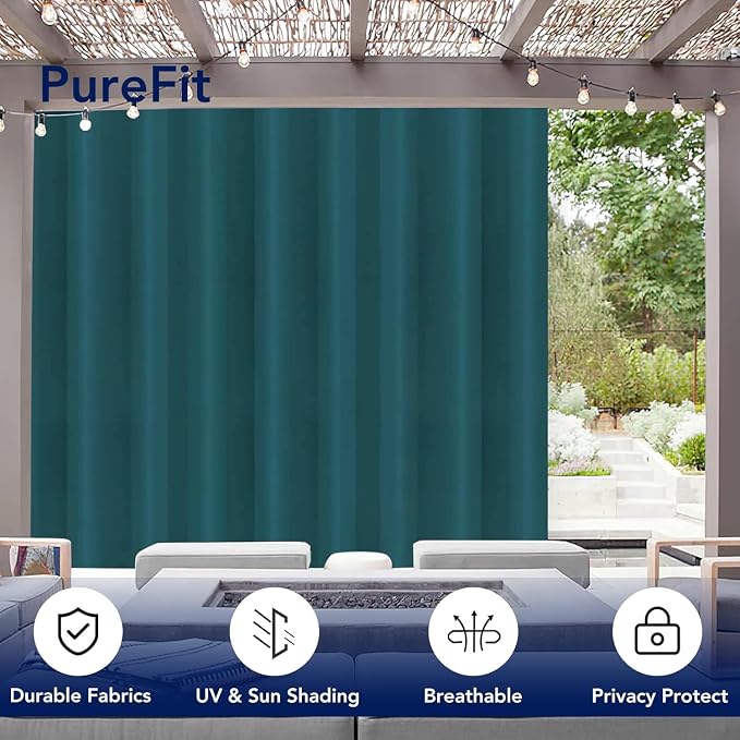 PureFit Outdoor Curtains for Patio Waterproof Weatherproof Outside Curtains | - Image 3