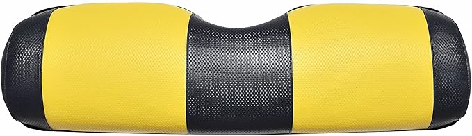 Seat Cover Replacement for Yamaha Drive or G-29 Golf Cart - Front Bench Seat - Premium Marine Vinyl - 5 Panel Stitching - Staple On Installation - Two-Tone Golf Cart Seat Covers (Black & Yellow)