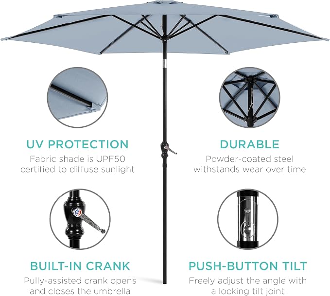 Best Choice Products 10ft Outdoor Patio Umbrella, Outdoor Table Umbrella - Image 5