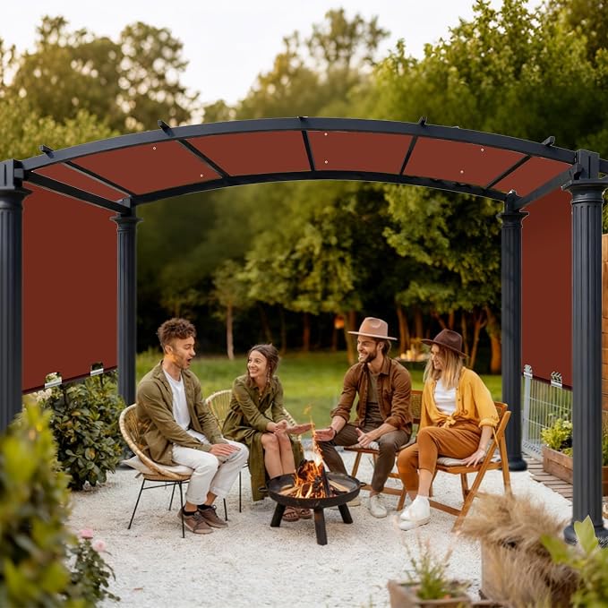 85x208 in Pergola Shade Cover for L-PG080PST | Brick Red, Cover Only, - Image 7