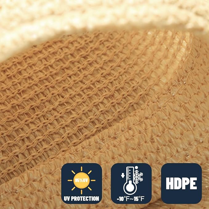 SUNNY GUARD Custom Size 9'x22' Rectangle Sand UV Block Sunshade - Image 4
