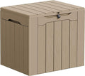 Greesum 33 Gallon Resin Deck Box Weatherproof Storage Box, Light Coffee | by BuynowfromGreesum