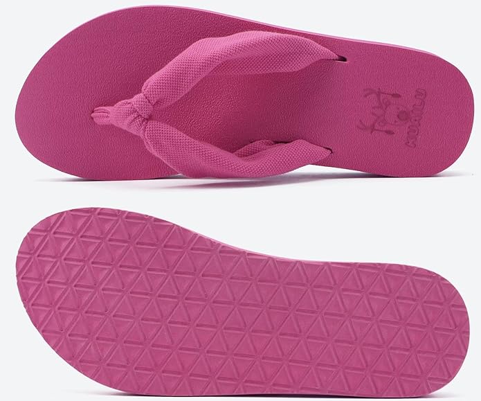 KuaiLu Flip Flops for Women with Arch Support Yoga Mat Comfortable Summer Beach Walking Thong Cushion Sandals Slip On Indoor Outdoor