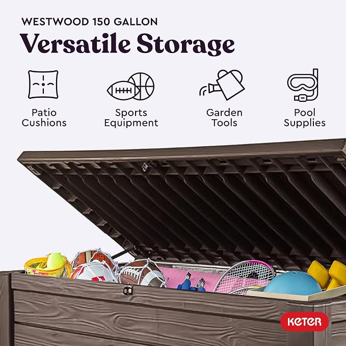 Keter Westwood 150 Gal Outdoor Storage Box - Image 6