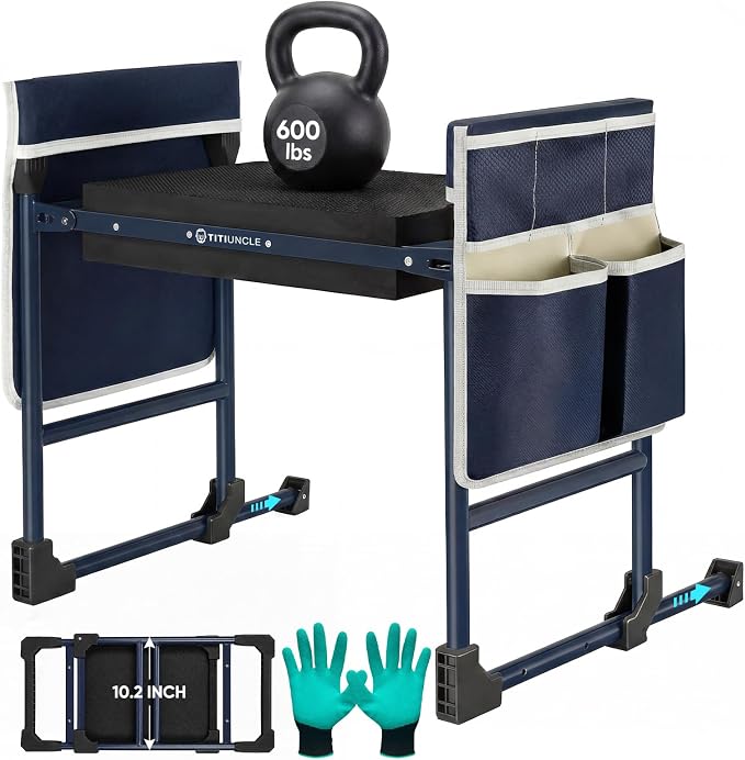 Garden Kneeler and Seat, Foldable Heavy Duty w/Soft Kneeling Pad | 600lbs by Unknown