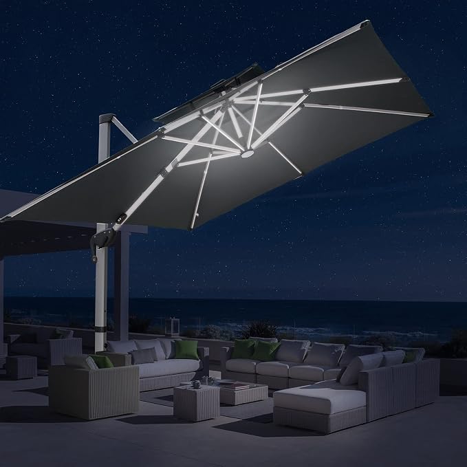 10x10 FT Square Cantilever Patio Umbrella - Image 9
