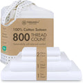 Threadmill Luxury 800 Thread Count 100% Cotton Sheets - Sateen Weave Twin XL Bed-Sheets, Better Than Egyptian Cotton,3 Pc Solid Bedding Set (Hotel White), Fits 15" Deep Pocket