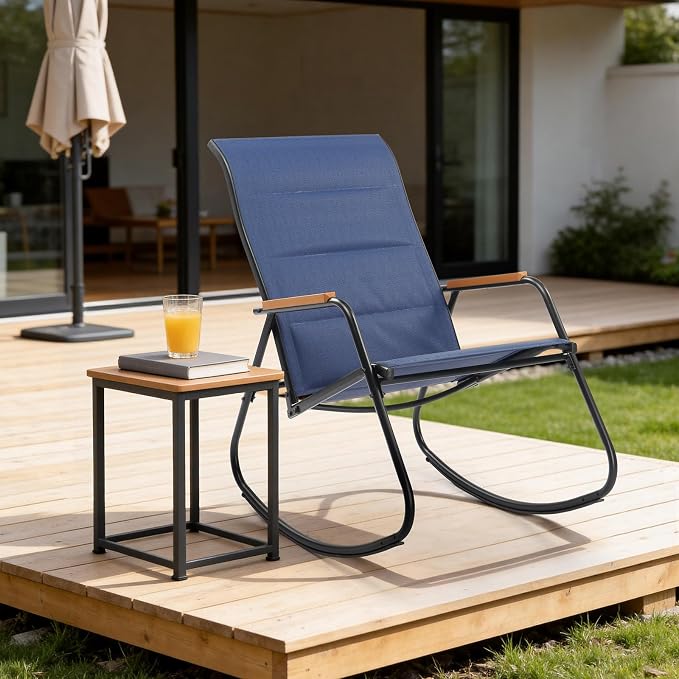 VINGLI Outdoor Rocking Chair, Textilene Mesh Patio Rocker, Heavy Duty 450 lbs - Image 2