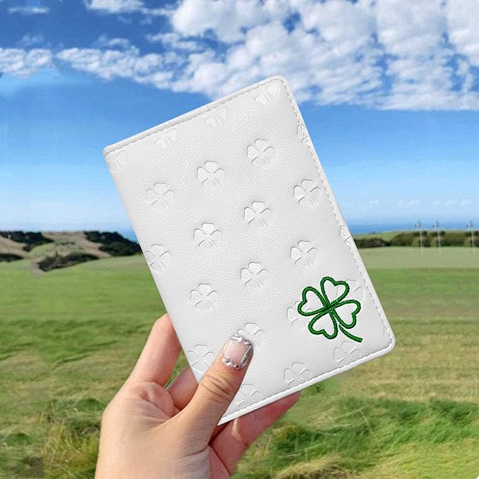 FINGER TEN Golf Scorecard Holder with 2 Free Pencils Value Pack, Premium Leather Yardage Books Cover Weatherproof, Lightweight Portable Score Tracking Accessories for Men Women