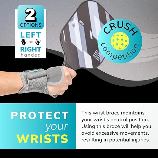 BraceAbility Wrist Support for Men and Women - Tennis and Pickleball Wrist Brace, Sports Injury Relief, Sprained Wrist Recovery, Tendonitis Support, Bowling, Volleyball, Golf - Left Hand (Large)