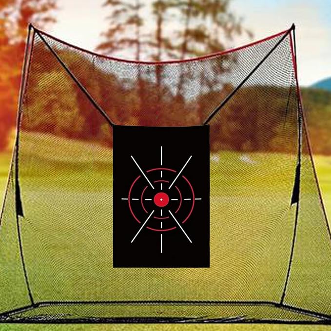 Hitting Net Golf Target Cloth Hanging Circle Backstop Swing Black Portable for Indoor Backyard Practice Golfer Accessories