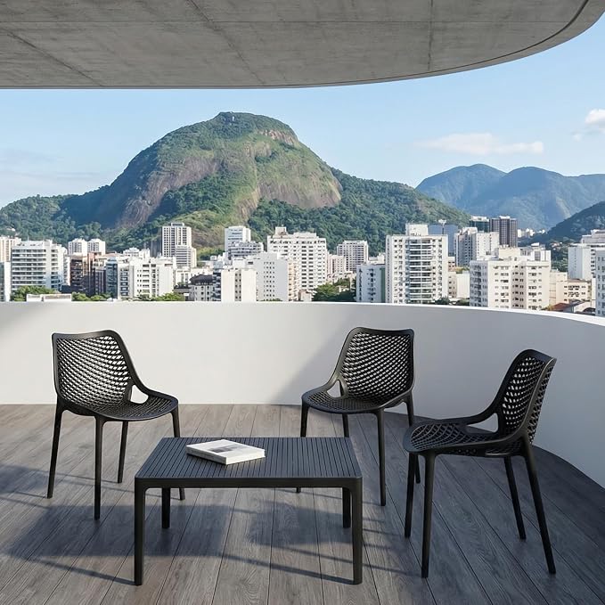 4 Pack Outdoor Patio Chairs, Plastic Dining Chairs, No Assembly, Plastic Chairs - Image 7