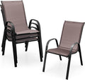 S AFSTAR Outdoor Chairs Set of 4, Stackable Patio Chairs by Safstar