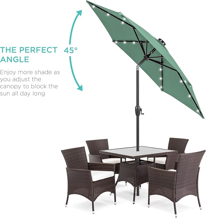 Best Choice Products 7.5ft Solar Umbrella LED Lighted Patio Umbrella, Table - Image 2