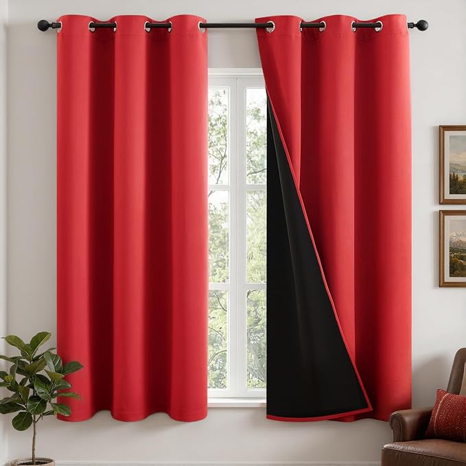 MIULEE Red 100% Blackout Curtains by MIULEE