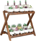 Small Plant Stand Shelf 2 Tier Desk Table Top Flower Succulent Stand | Indoor by TOVACU