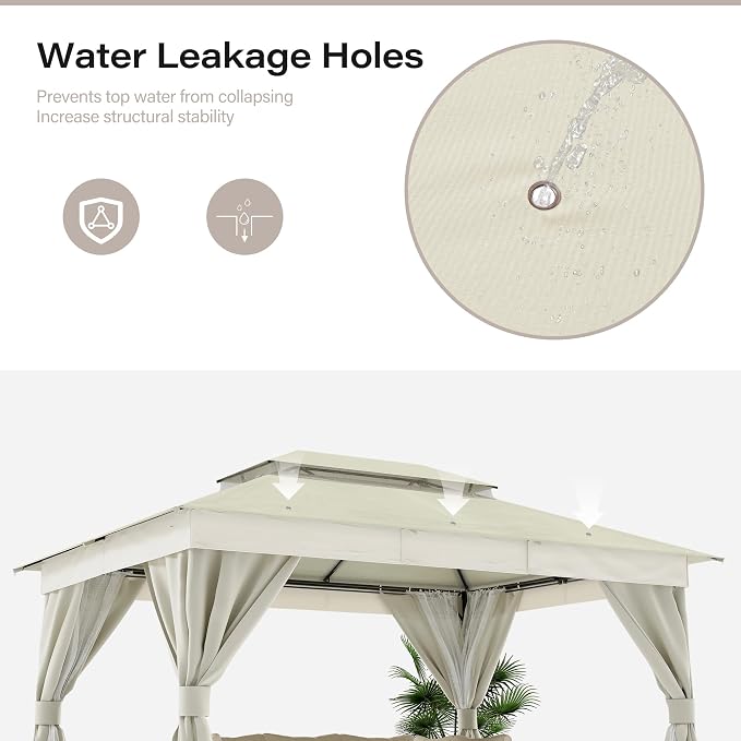 10'x13' Outdoor Gazebo, Heavy Duty Metal Frame Patio Canopy - Image 8