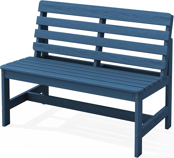 SERWALL Armless Outdoor Bench, All Weather HDPE Porch Bench, 1 Pack, Suitable by SERWALL