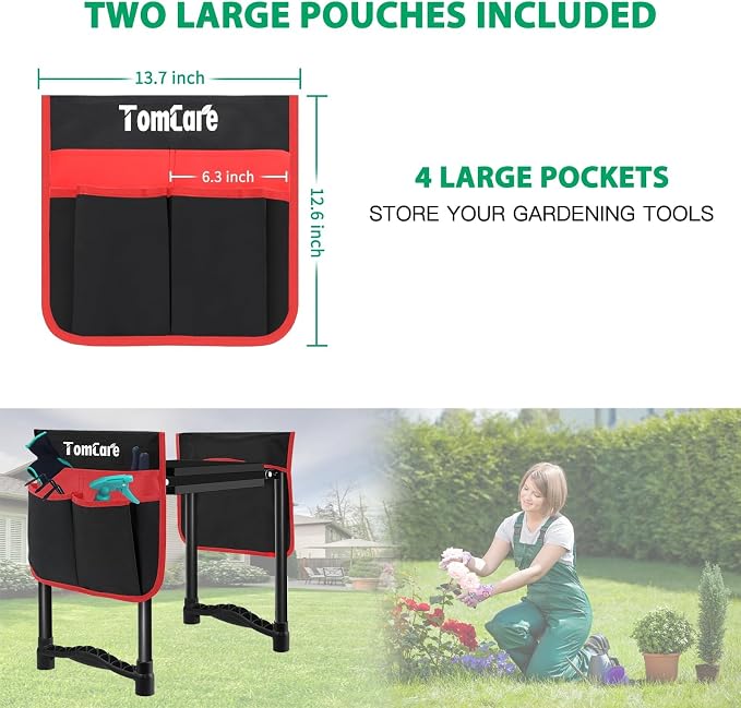 TomCare Garden Kneeler and Seat, 11.12" Kneeling Pad Sturdy Garden Bench | - Image 4