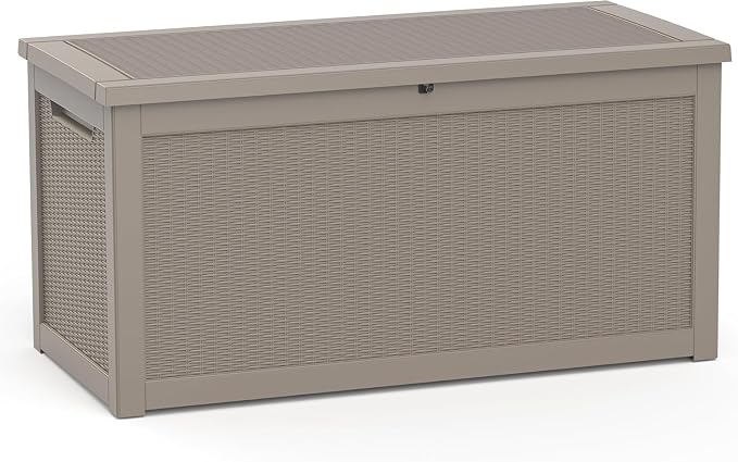 320 Gallon Resin Deck Box, Waterproof UV Resistant by KFY