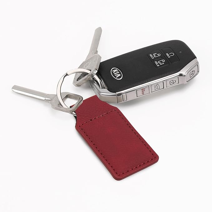 LaserGram Rectangle Keychain, Coat of Arms Germany, Personalized Engraving Included (Burgundy)