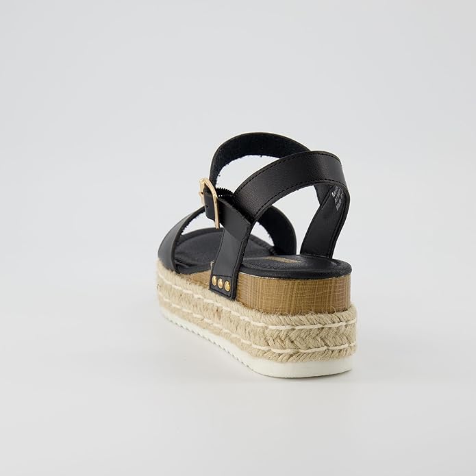 CUSHIONAIRE Melissa Espadrille Platform Sandals For Women with Adjustable Ankle Strap and Memory Foam Insole-Comfortable Womens Sandals for Summer