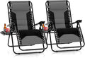 PHI VILLA Padded Zero Gravity Chair Set of 2, Cup Holder, 28in Seat, Supports by PHIVILLA