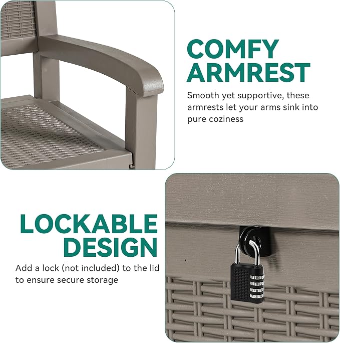 YITAHOME 70 Gallon Deck Bench - Image 3