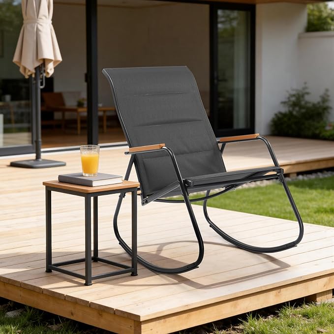 VINGLI Outdoor Rocking Chair, Textilene Mesh Patio Rocker, Heavy Duty 450 lbs - Image 2