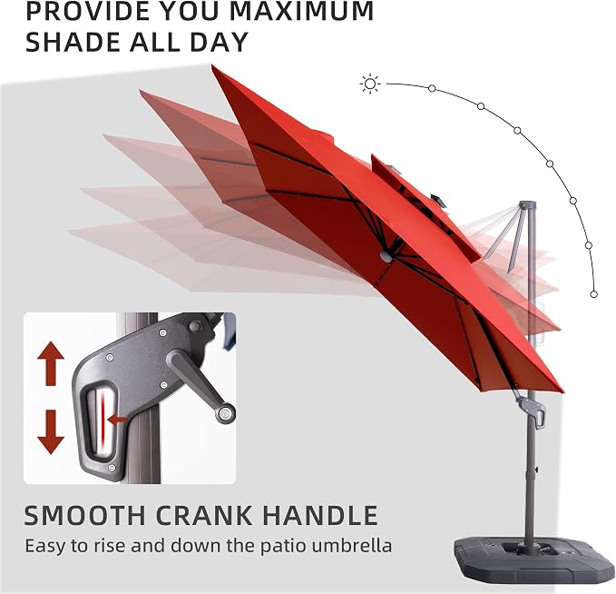 JZAC & QZYD 9x9 FT Cantilever Offset Patio Umbrella - Image 6