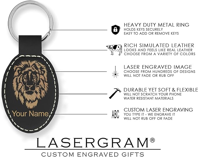 LaserGram Oval Keychain, Off Road Racer, Personalized Engraving Included (Black with Gold)