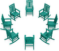 Oversized Outdoor Rocking Chairs Set of 8, 380lbs Heavy-Duty Large Patio Rocker by CIOKEA