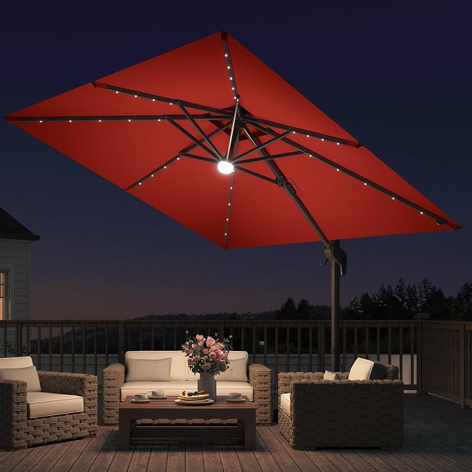 JZAC & QZYD 9x9 FT Cantilever Offset Patio Umbrella - Image 2