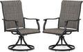 Outdoor Swivel Dining Chairs Set of 2, 360° Rotation & 20° Rocking, Ergonomic by Aoodor
