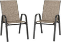 PHI VILLA Outdoor Stackable Dining Chair Set of 2, Textilene Mesh & Metal | by PHIVILLA
