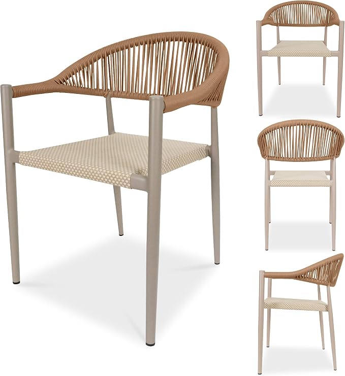 TWT Patio Dining Chairs Outdoor Stackable - Image 8