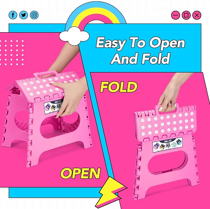 Delxo Folding Step Stool 11 Inch, 300 Lbs Step Stool - Image 7