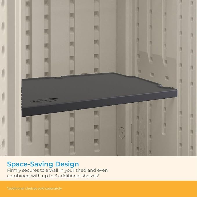Suncast 2 Pack Vertical Shed Shelf Kit, Space Saving Shelving - Image 6