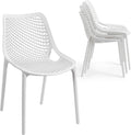 4 Pack Outdoor Patio Chairs, Plastic Dining Chairs, No Assembly, Plastic Chairs by WOOWDEPOTBetterYourLife